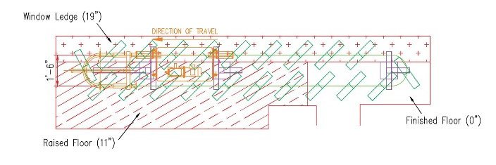 32 Degrees storefront display conveyor blueprints