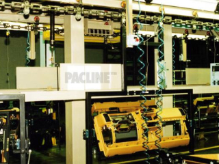 I-Beam conveyor used for assembling automotive instrument panels.