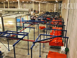 Fiberglass bath fixutres manufacturing line