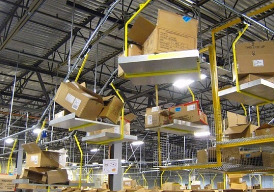 Corrugated trash removal conveyor system.