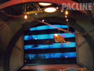 A closer look at the PAC-LINE conveyor system installed in Steven Spielberg&#039;s restaurant to carry miniature ships.