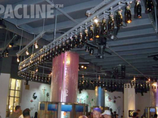PACLINE&#039;s overhead conveyor was used to move Coca Cola bottles throughout the Coca Cola Museum in Atlanta, Georgia.