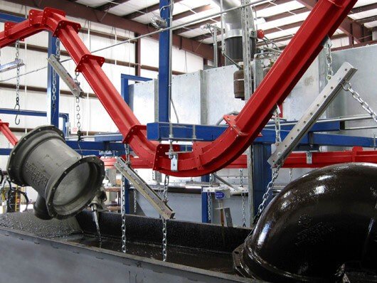 Conveyors to automate dip line finishing operations.