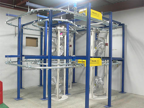 Pac-line enclosed track conveyor for investment casting systems