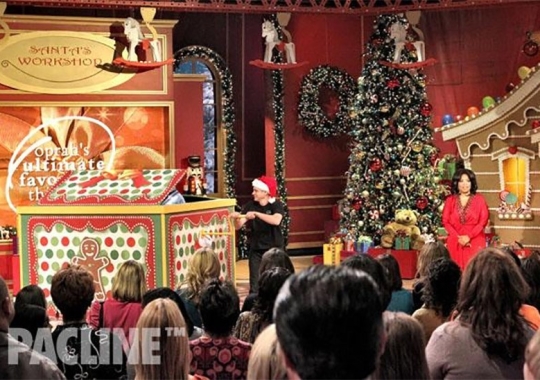 The PAC-LINE Conveyor was used on the set of Oprah Winfrey&#039;s 2010 Christmas Show, shown here moving rocking horses.