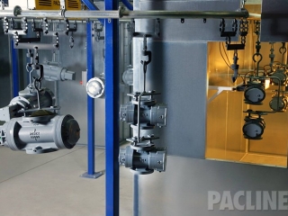 PAC-LINE™ overhead conveyor for a gas meter paint and finishing system.