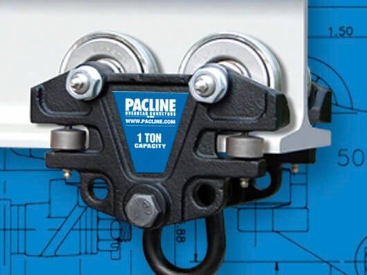 Beam trolleys with precision wheels available in one quarter and up to one ton carrying capacity.