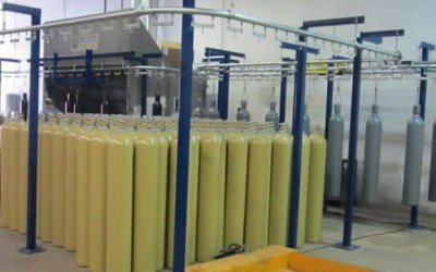 Transporting Cylinders Through Finishing Line