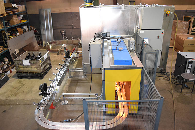 inverted power and free conveyor for painting auto parts