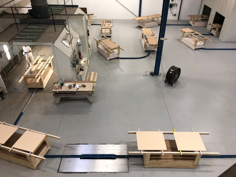 pacline-towline-conveyor-woodworking in-floor towline conveyor for woodworking