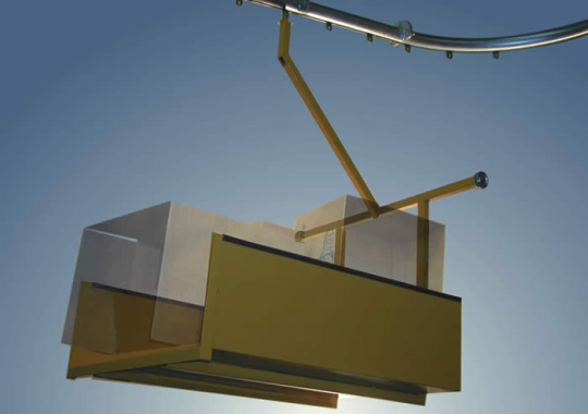 Trash Handling carrier for overhead conveyor.