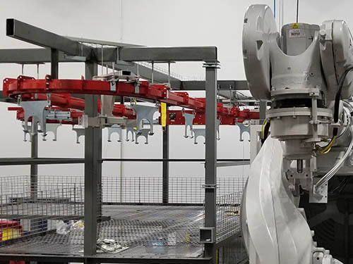 high capacity overhead conveyor for lost-wax casting
