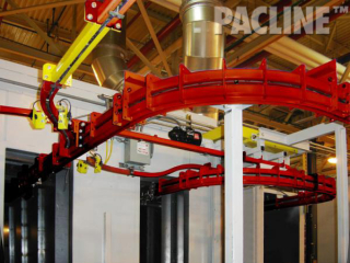 PACLINE power and free conveyor system incorporates quality assurance feature in powder coating paint line.