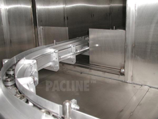 S-60 high capacity conveyor, inverted spindle type finishing conveyor for light bezels.
