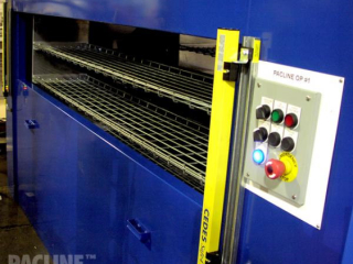 Example of Pacline vertical conveyor used for buffer storage of cooling aluminum parts.