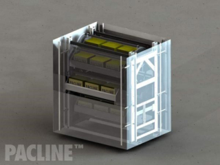 Model of The PAC-RAK™ vertical storage conveyor.