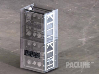 Double height vertical conveyor