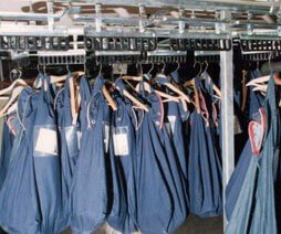 Overhead conveyor can handle heavy inmate property bags - up to 50 lbs.