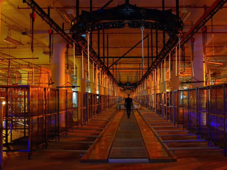 I-beam overhead conveyor used on set for popular television show