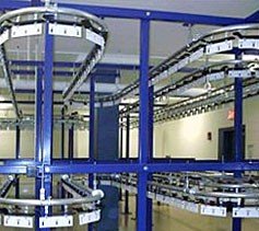 Two track, two tier garment storage system.