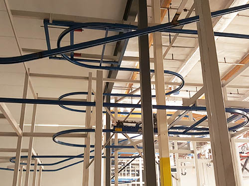 square track conveyors for lost-wax systems