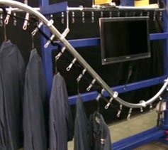PACLINE garment conveyor can be custom designed and configured to any space.