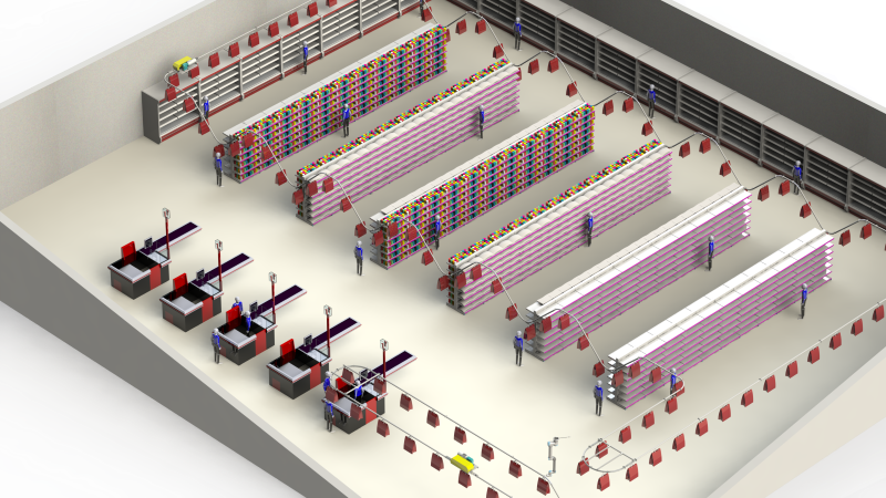 Micro fulfillment solution in a grocery store